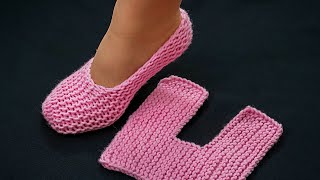 Knitted slippers with one swatch  a pattern for beginners!