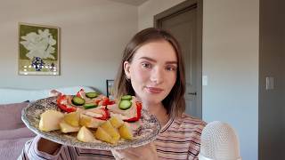 ASMR | eating pepper boats and pears *crunchy sounds*