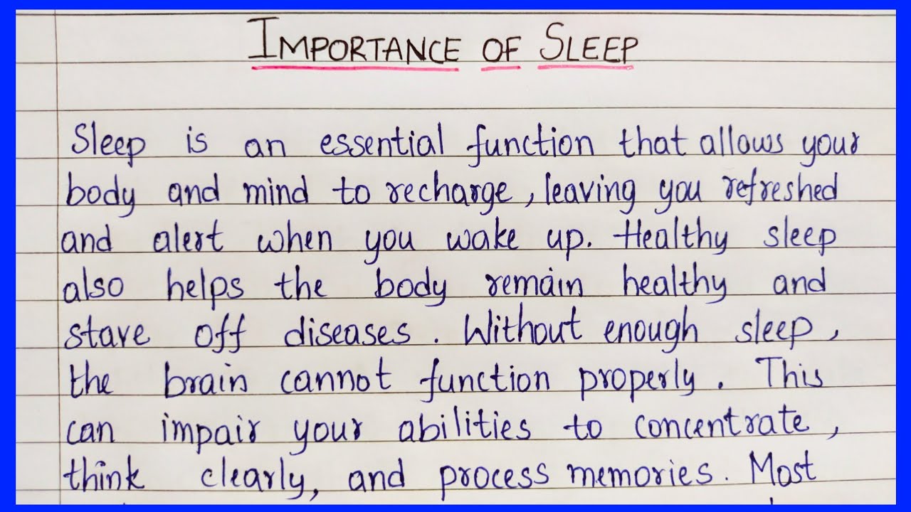 importance of sleep essay intro