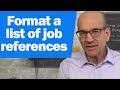 Creating a Professional Job Reference List