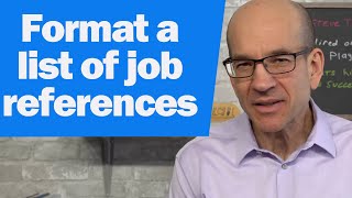 how to format a list of job references for job interviews