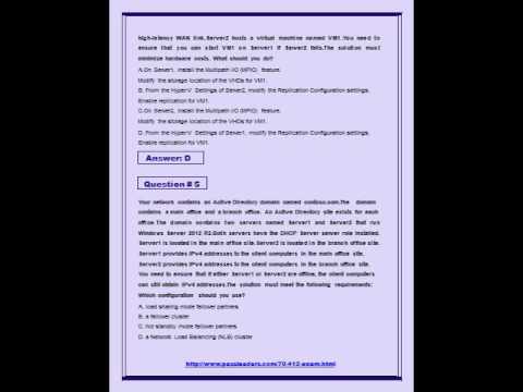 Passleader 70-412 Practice Questions