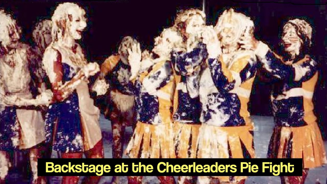 Backstage at the Cheerleaders Pie Fight YouTube