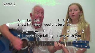 Can't Help Falling in Love  (Elvis Presley) easy chords strum guitar cover lesson w/ chords & lyrics chords