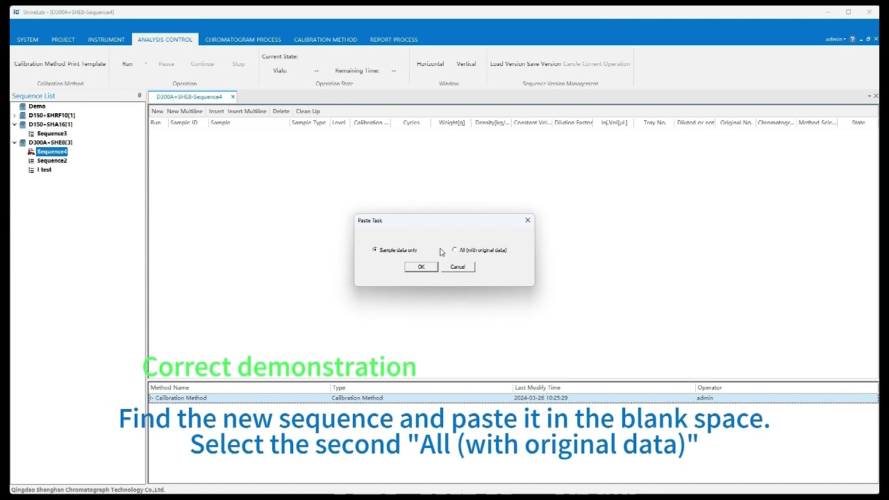 ShineLab Software Operation(14)：ShineLab Copy, Delete, and Rename Calibration Meth
