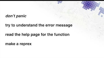 Finding and fixing errors in your R code