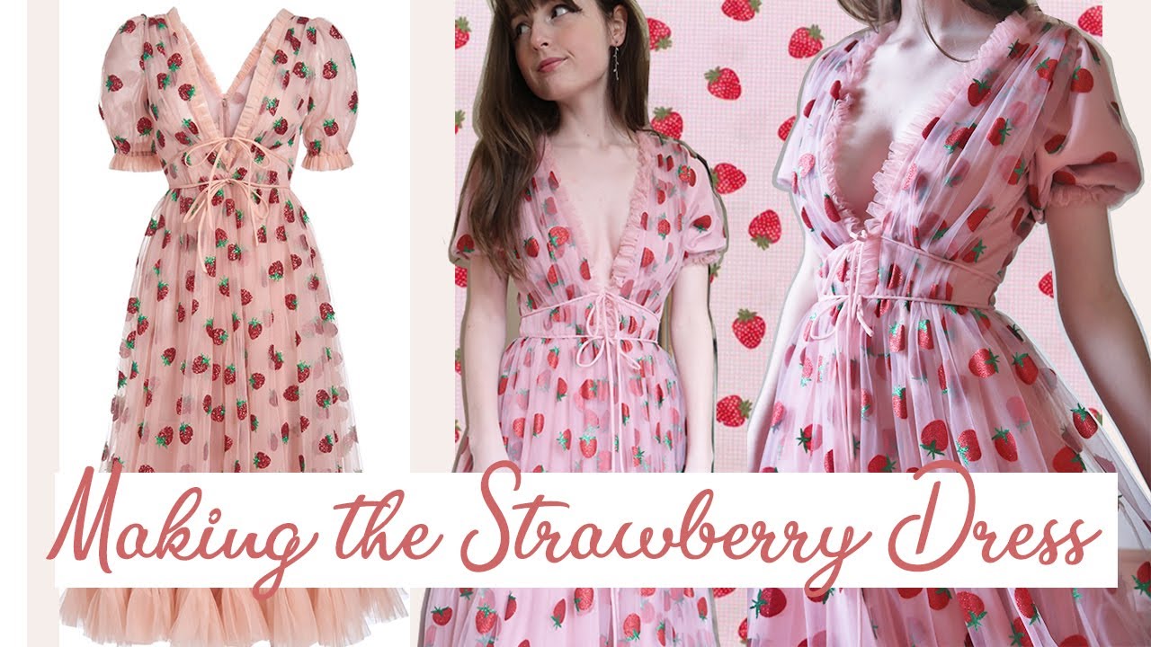 Making the Iconic Strawberry Dress | Lirika Matoshi | Sew With Me 🍓🍓 ...