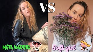 Insta baddie vs soft girl aesthetic I makeup & outfit transformations! (tiktok trends) screenshot 3