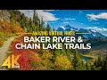 4k virtual hike near river through the forest  baker river trail  chain lake trail