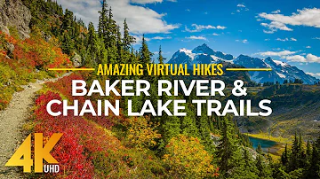4K Virtual Hike Near River through the Forest - Baker River Trail & Chain Lake Trail