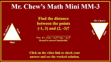 Find the distance between (-1,3) and (2,-3) #mrchewsmathmini #distanceformula #math #algebra