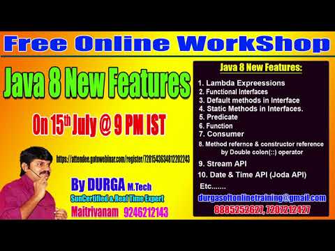 Java 8 New Features  FREE Online Workshop in DURGASOFT