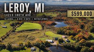 42 Acres, 8 Bedroom Home & Outbuildings | Leroy, Michigan