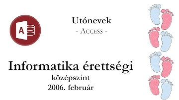 Utónevek - 2006. február középszintű informatika érettségi: adatbázis-kezelés