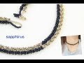 丸小ビーズだけで作るチョーカーの作り方　バイカラーネックレス　ビーズステッチ（ペヨーテステッチ）11/0 Seed Beads Choker necklace　DIY