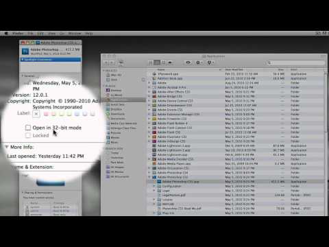 Switching Photoshop CS5 64 bit to 32 bit on a Mac