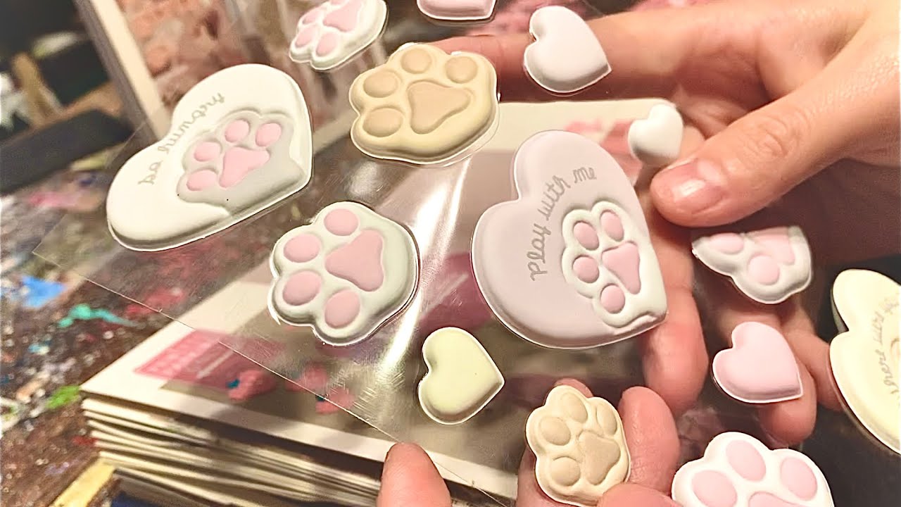 【ASMR】限界かわいい100均シール💓