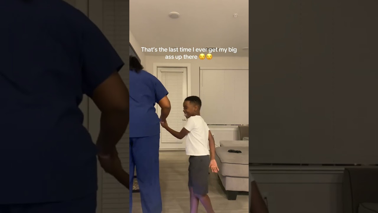 He was Teaching his mom how to ride a Hoverboard