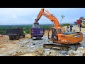 The Sinking Excavator Is Back To Work Doosan DX225LCA Loading Dump Trucks