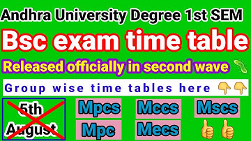 AU Degree 1st sem Bsc official time table. Mscs, Mpcs, Mecs, Mccs, Mpc exam dates clearly explained.