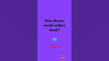 How Do You Avoid Writers Block? #letzjeztalkbookz #shorts
