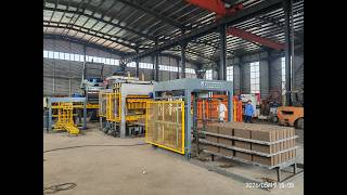QTJ12-15 Automatic hydraulic Concrete block making machine test working .