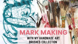 Mark making with handmade brushes - Making stunning marks with my handmade fanky art brushes