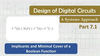 7.1 Implicants and Minimal Cover of a Boolean Function