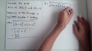 Using distance formula to see if a triangle is equilateral, isosceles or scalene
