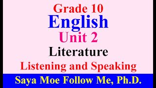 Grade 10 English: Literature, Listening and Speaking