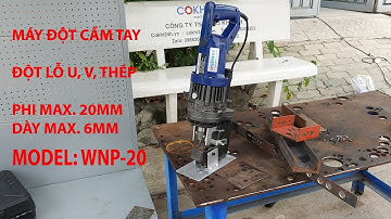 Máy đột thủy lực cầm tay WNP-20 dùng đột lỗ U V thép tấm với họng siêu rộng đột phi max.20mm dày 6mm
