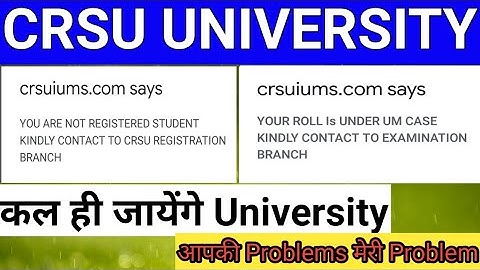 CRSU UNIVERSITY B.ed 1st year Result Problem
