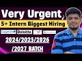 🔥Very Urgent Biggest Hiring | Capgemini, Deloitte, Sigmoid, Bot, Siemens | 2024, 2025, 2026, 2027