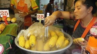 Thai Roasted Corn | Soft & Healthy | Street Food Jomtien Beach Night Market | 25 Bhat Per Piece