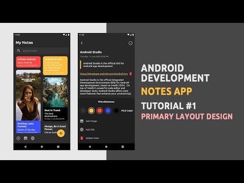 Android Development | Notes App | Tutorial #1 | Primary Layout Design | Android Studio