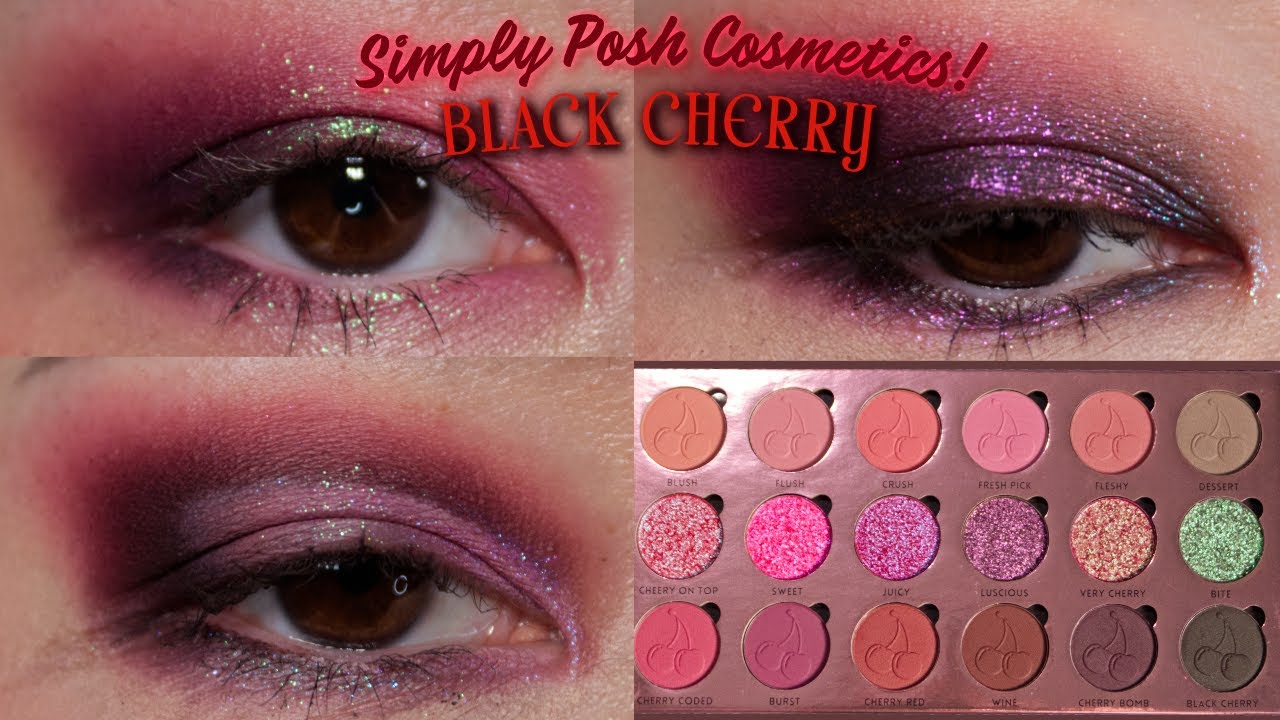 NEW from Simply Posh Cosmetics BLACK CHERRY || 3 Looks 1 Palette + Review!