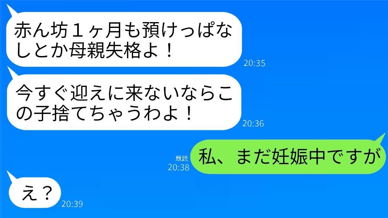 義姉から突然怒ったメッセージが届き、「いい加減赤ちゃんを迎えに来てよ！1ヶ月も預けるなんて母親失格よ！」と言われた私。「妊娠中なんですが？」と返すと、驚くべき事実が明らかになり、義姉が驚愕した…w