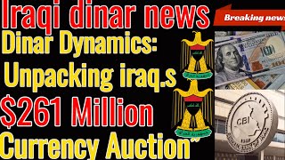Iraqi dinar news | Dinar Dynamics Unpacking iraq.s $261 million currency Auction | iqd vs usd