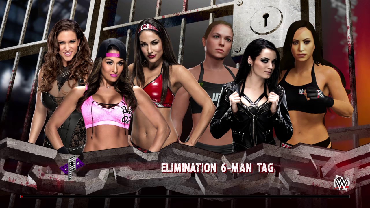 WWE 2K16 Custom And WWE Divas 6-Divas Elimination Tag Match