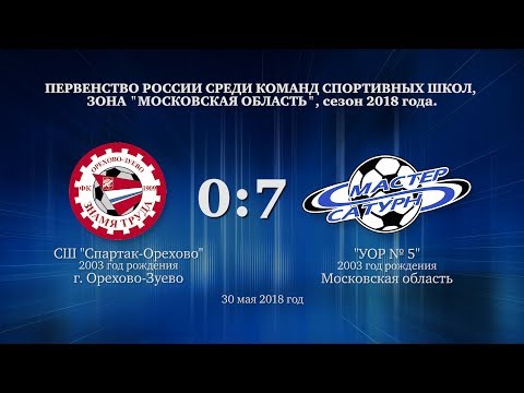 Видео к матчу СШ Спартак-Орехово - УОР №5