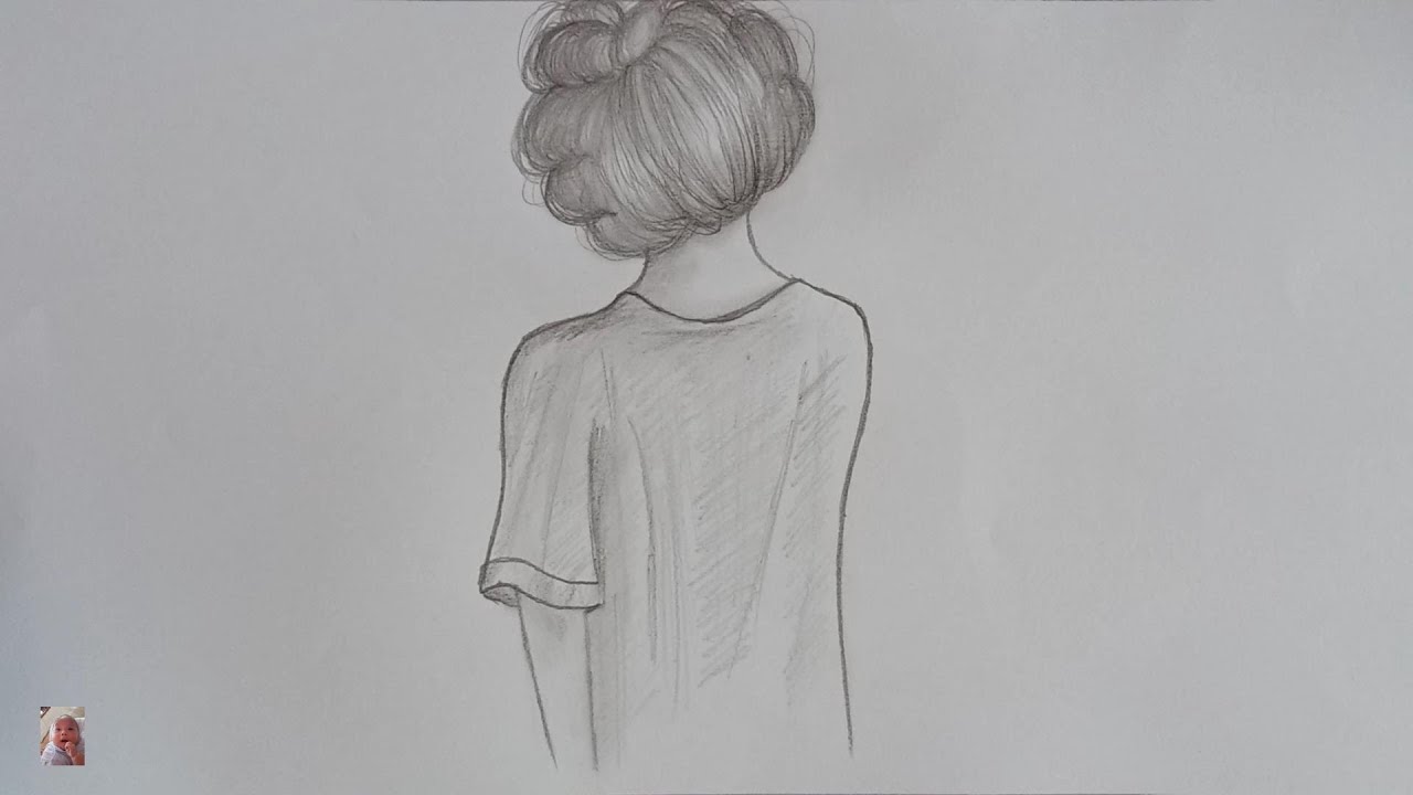 Vẽ Cô Gái Bối Tóc Nhìn Từ Phía Sau - Drawing A Straight-Haired Girl From  The Back Is Super Easy. - Youtube