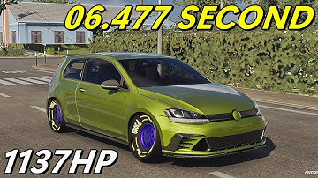 CAR PARKING MULTIPLAYER 2 - VOLKSWAGEN GOLF MK7 1137HP DRAG RACE GAMEPLAY