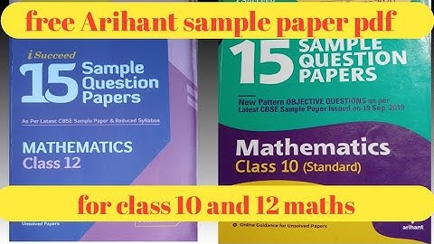 Arihant sample paper || class 10 &12 || CBSE board maths ||