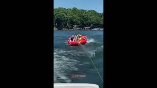 Kid tubing bounces out