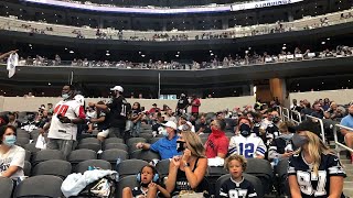 Cowboys and Falcons fans arrive at AT\&T Stadium for first game during pandemic