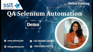 QA Selenium Training Training Demo || SSIT Software Online Training @ 19/07/2023