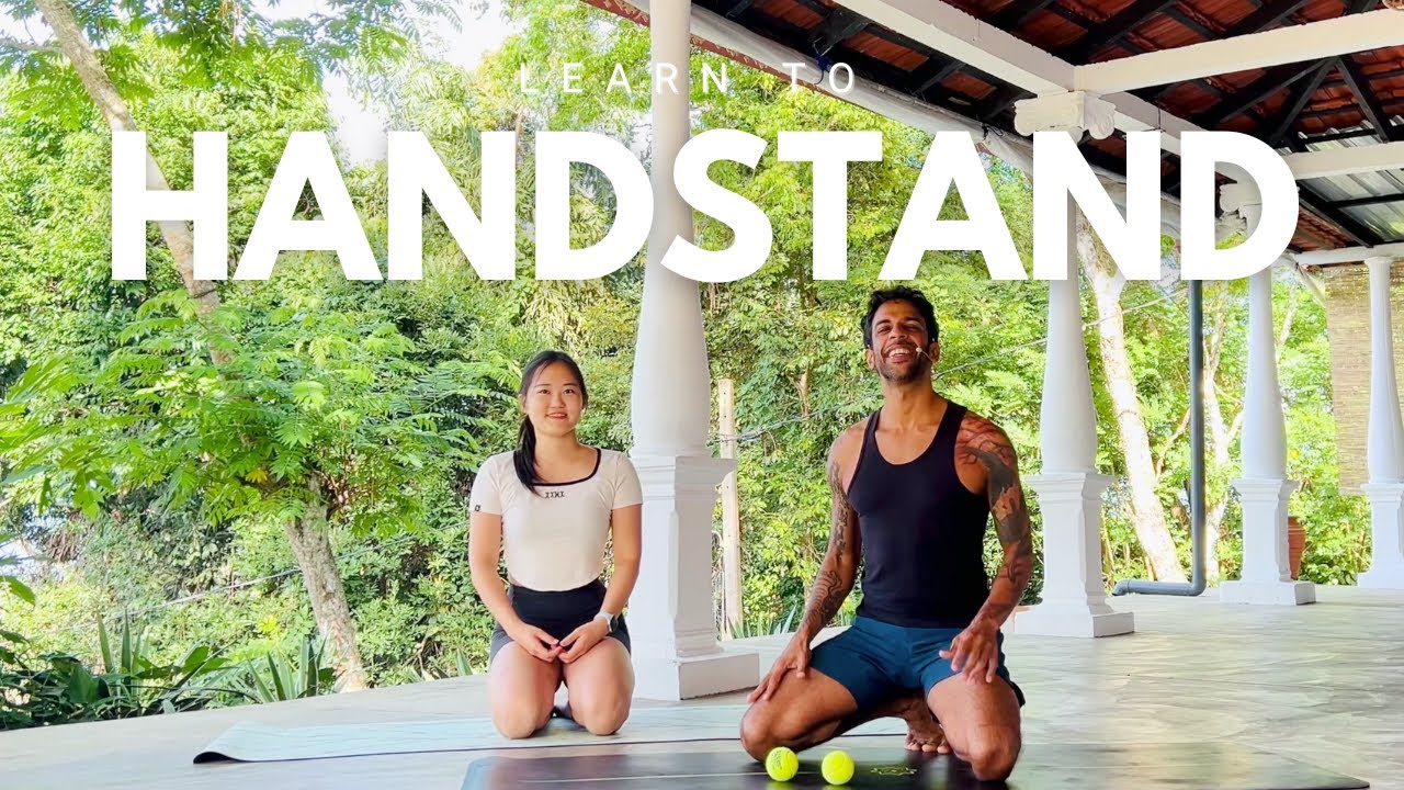 Still from Learn to Handstand Using Cartwheels + Tennis Balls | Fun Compression Drill