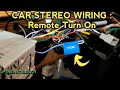 Car stereo wiring remote turn on and power antenna