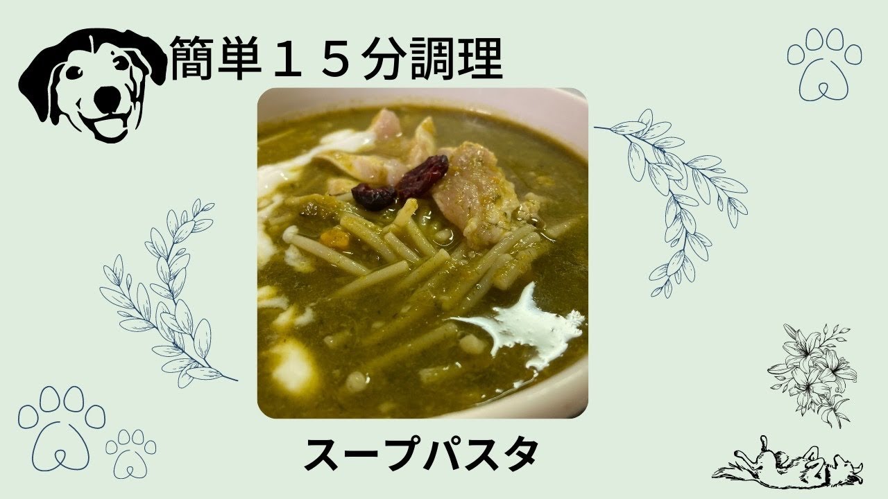 スープパスタ いぬの手作りご飯 犬の手作りごはん 犬の手作り食 犬ご飯 自然治癒力 うちのコご飯 Youtube