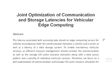 Joint Optimization of Communication and Storage Latencies for Vehicular Edge Computing